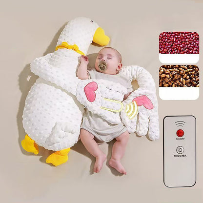 The baby soothes the palm of his hand to sleep, slaps the baby, and the artifact lies down to sleep. The baby prevents startling and sleeps, and slaps the butt to soothe the pillow.