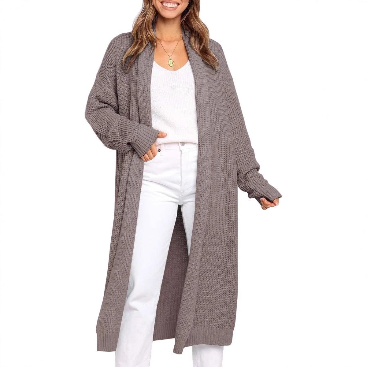 A knit sweater jacket