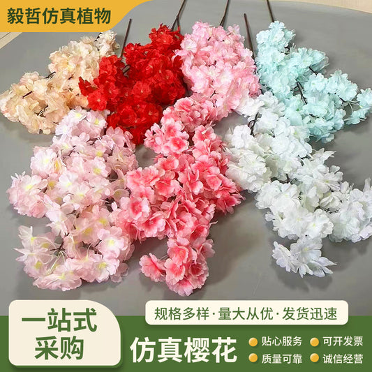 A simulated cherry blossom branch cherry blossom tree plastic wedding decoration peach blossom pear blossom indoor living room ceiling simulated flower fake flower