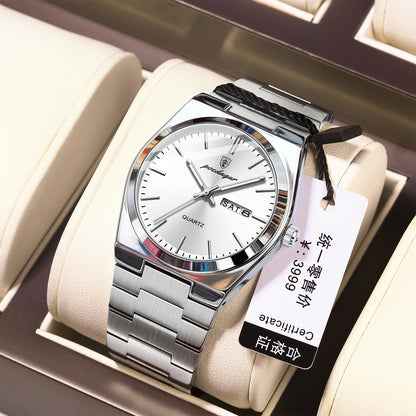 Xīnkuǎn fángshuǐ shuāng rìlì nán xuéshēng wàimào xiūxián shíshàng yùndòng shíyīng biǎo 930 24 / 5,000 New waterproof dual calendar male student foreign trade leisure fashion sports quartz watch 930