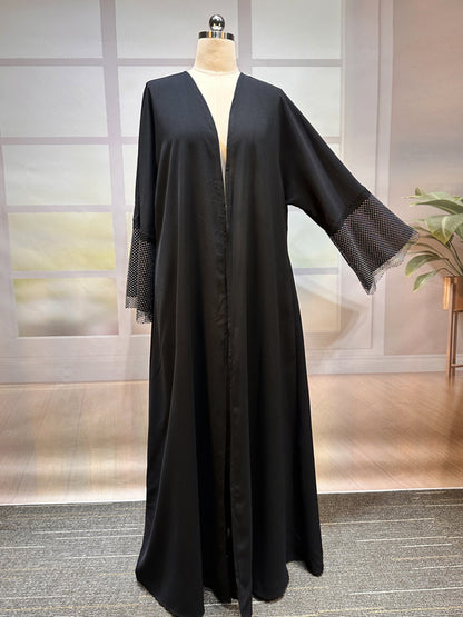 New Middle Eastern Muslim Dubai Clothing Fashion Elegant Cardigan Hot Diamond Dress Robe - Mixbatch