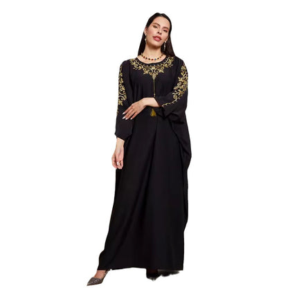 New Middle East Dubai Robe Clothing AliExpress Fashion Elegant Blouse Embroidered Dress - Mixbatch