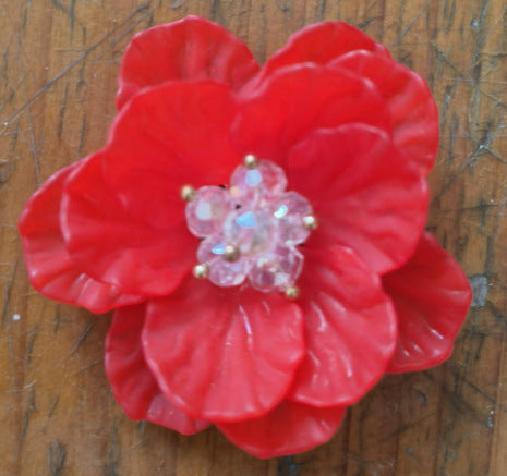 A Double flower, headgear, hairpin, acrylic dyed matte multi-petaled flower S066 hand-sewn flower, jewelry accessories - Mixbatch
