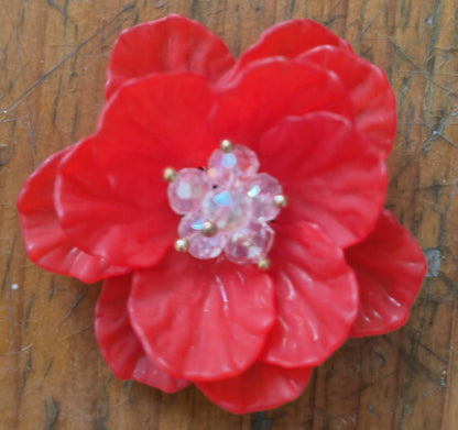 A Double flower, headgear, hairpin, acrylic dyed matte multi-petaled flower S066 hand-sewn flower, jewelry accessories - Mixbatch