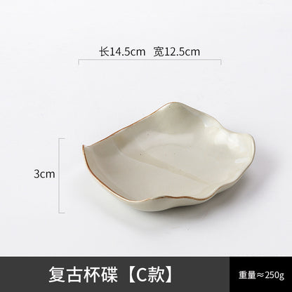 A creative ceramic cup and saucer