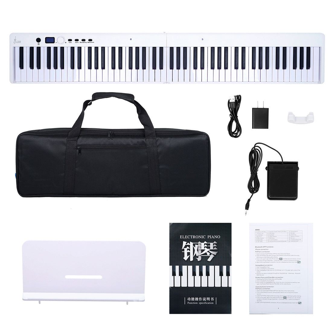 A folding electronic organ double speaker portable electric piano grade adult beginner home keyboard electronic organ
