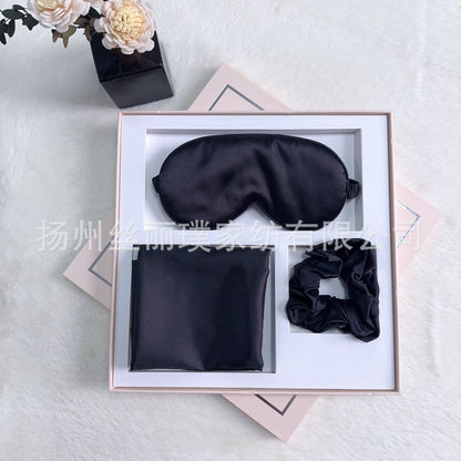 A blindfold hair band pillowcase three-piece gift box