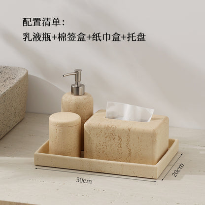 طقم حمام من حجر الترافرتين