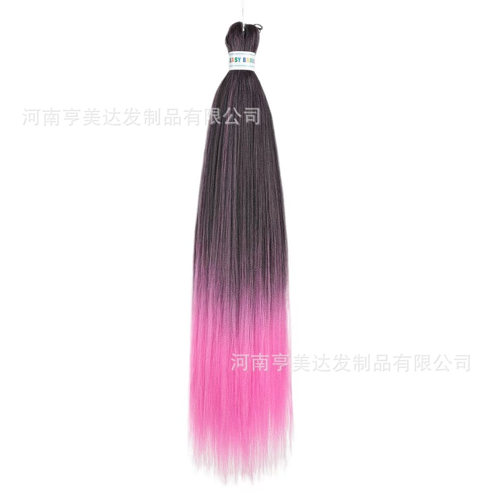 A EZ Color 26inch Women Chemical Fiber Long Straight Hair Large Easy Braided Hair Low Temperature Silk Long Straight Hair Wig