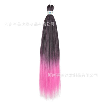 A EZ Color 26inch Women Chemical Fiber Long Straight Hair Large Easy Braided Hair Low Temperature Silk Long Straight Hair Wig