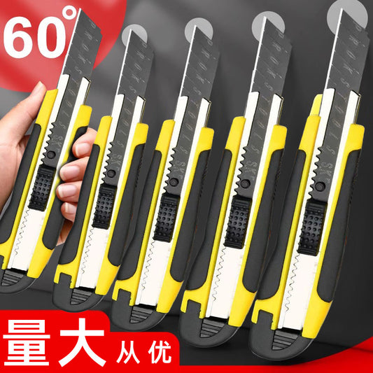 A plastic utility knife black blade blade large unpacking express unpacking paper cutting wallpaper knife thickened high carbon steel wholesale