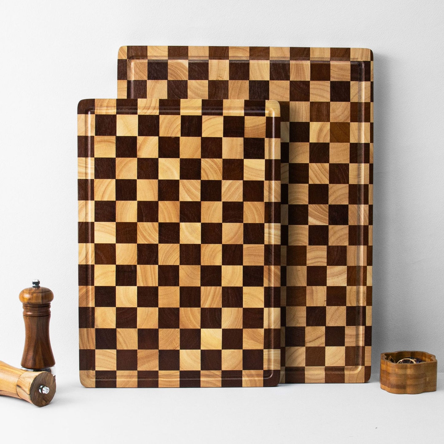 A Rubber wood vertical cutting board Household cutting board Fruit board Kitchen complementary food Acacia wood Extra large thickened chopping board