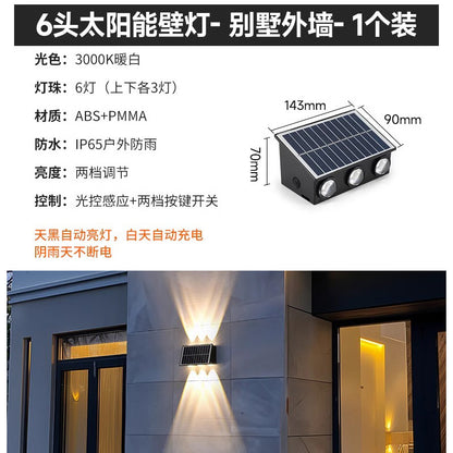 A led double-headed wall lamp villa outdoor column up and down luminous decoration lighting exterior wall waterproof wall-mounted spotlight