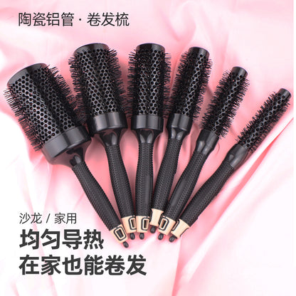 A Non-slip Rubber Handle Ceramic Curling Comb