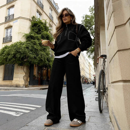 A casual suit with long sleeves