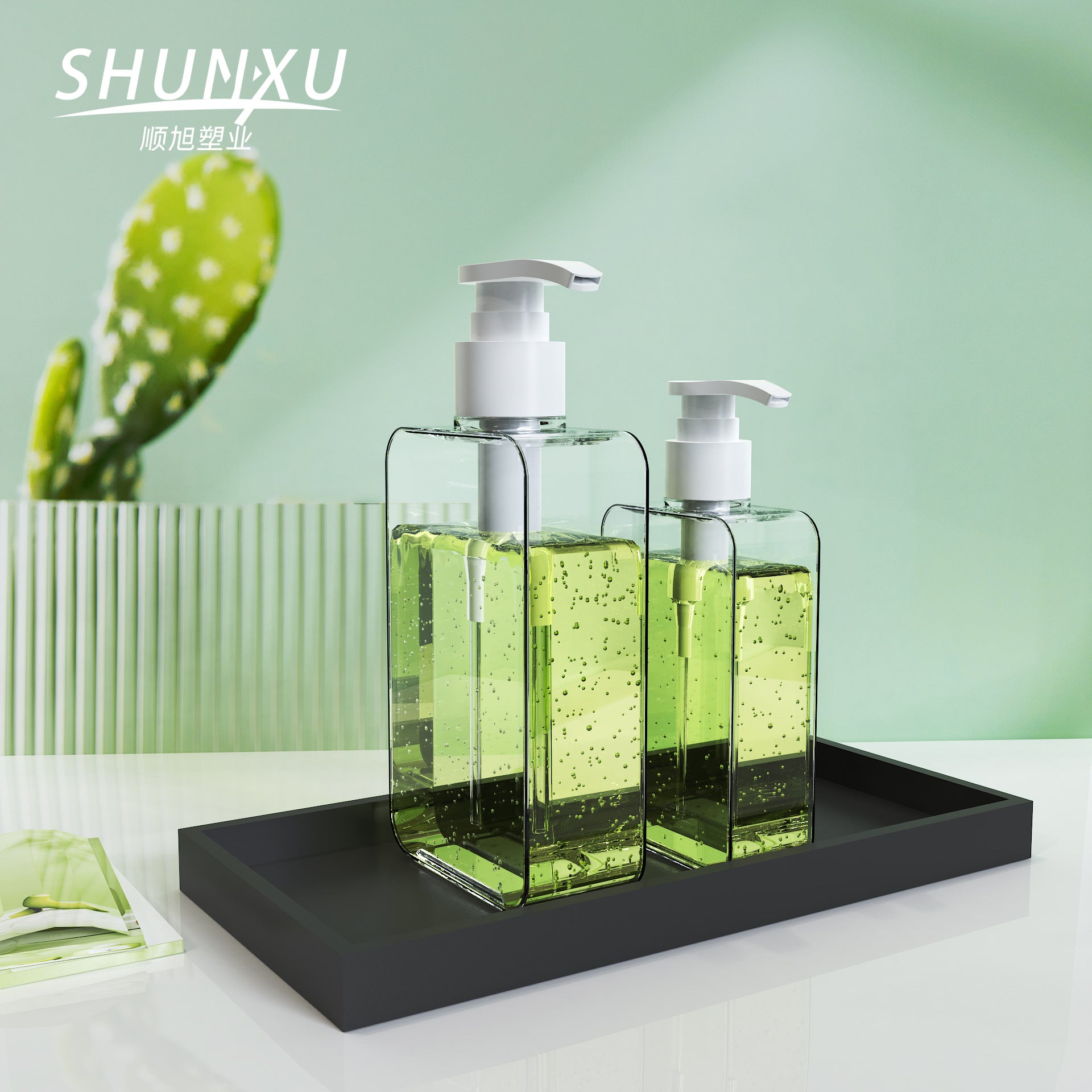 A 300ml transparent bottle Pet cat and dog fragrant body wash bottle PETG sub-packaging 200ml square plastic dilution bottle - Mixbatch