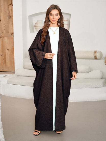 New women's clothing fashionable and elegant cardigan imitation hemp dress robe - Mixbatch