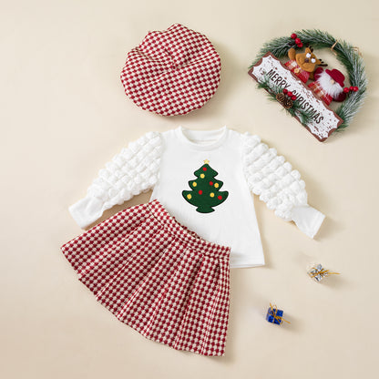 A children's long-sleeved mesh dress