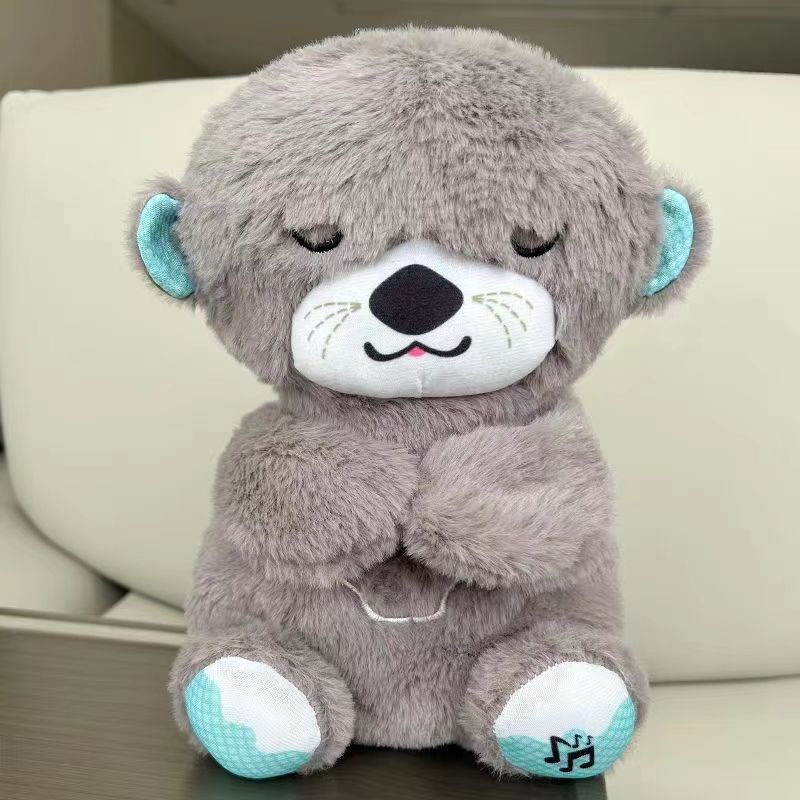 A breath otter breath bear cute plush toy soothing luminous doll cute sweet sleeping position otter sleeping