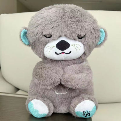 A breath otter breath bear cute plush toy soothing luminous doll cute sweet sleeping position otter sleeping