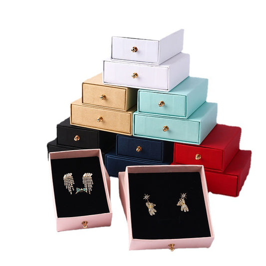 A rivet drawer jewelry box hot gold stamping process