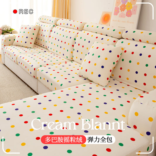 A fleece sofa cover