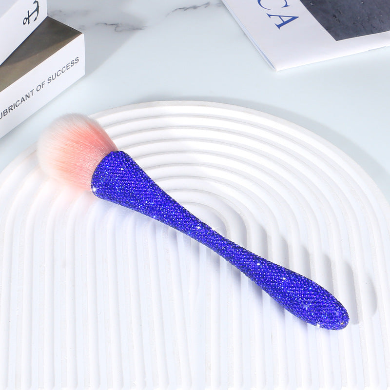 A new diamond-encrusted small waist loose powder makeup brush, oversized single soft-bristled nail brush, blush brush, beauty tool. - Mixbatch