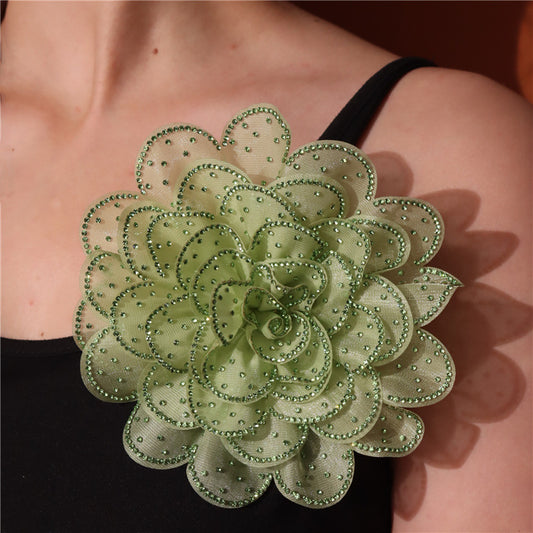 A new 14cm flower rhinestone patch creative clothing brooch decorative flower set with diamond flower clothing accessories - Mixbatch