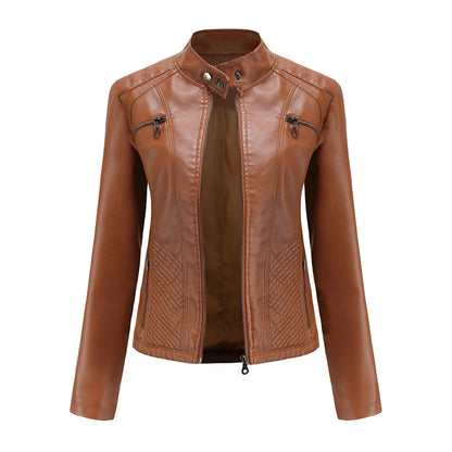 A women's leather jacket