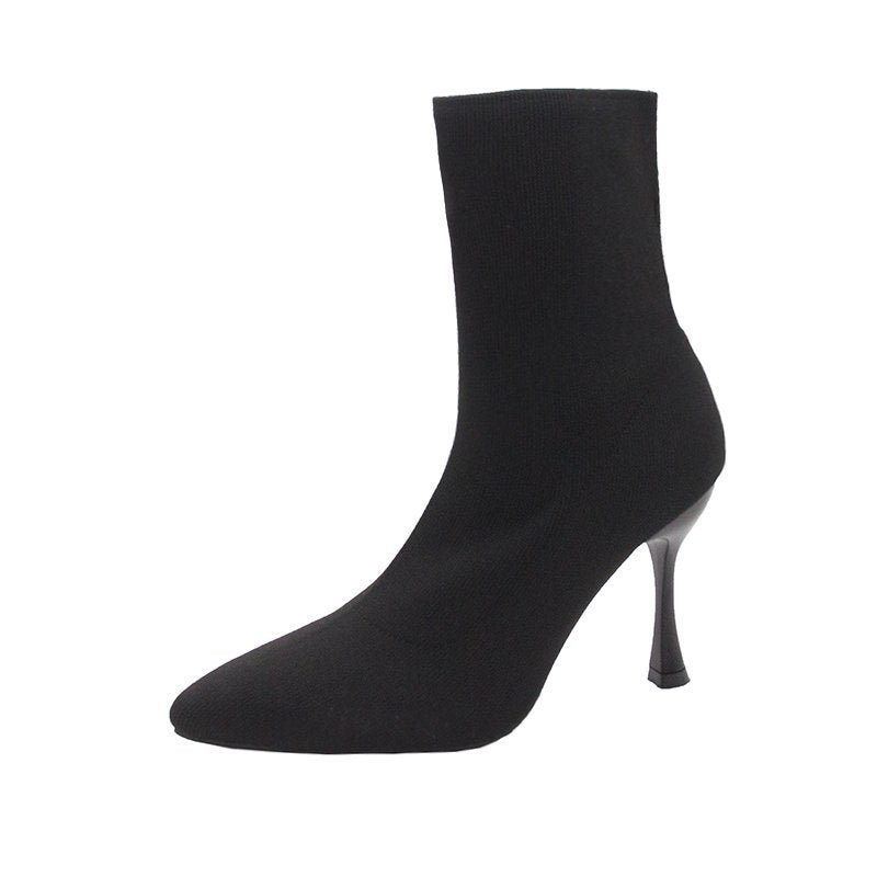 A women's sleeved stiletto boots