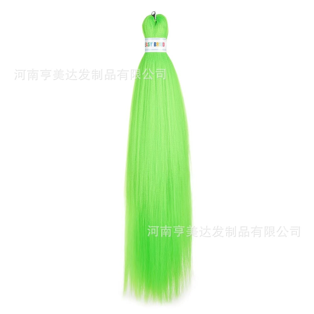A EZ Color 26inch Women Chemical Fiber Long Straight Hair Large Easy Braided Hair Low Temperature Silk Long Straight Hair Wig - Mixbatch