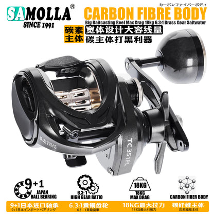 A Carbon Fiber Baitcasting Reel – Long-cast, Lightweight & Durable