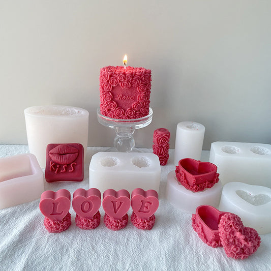 A red lip rose silicone mold