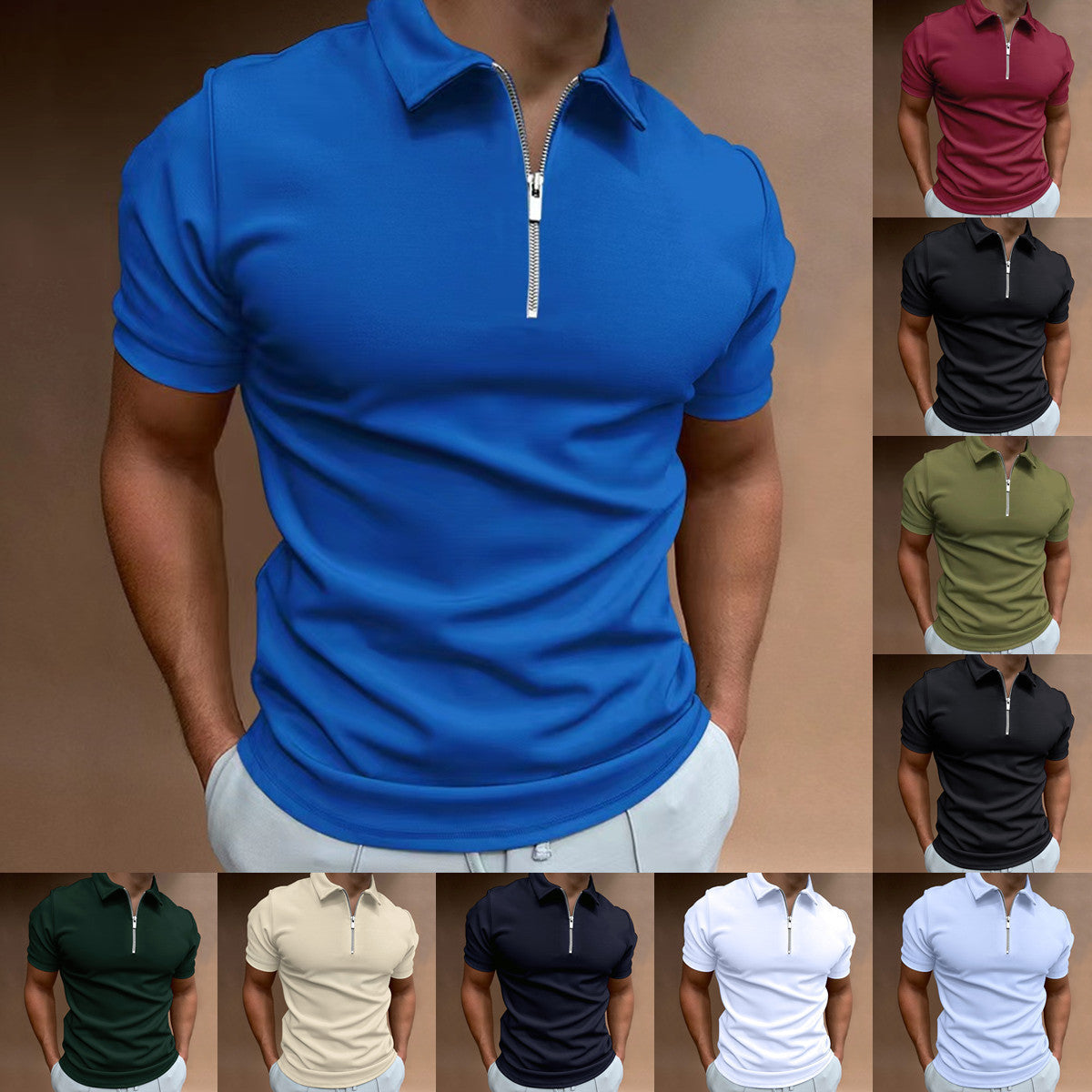 A men's short-sleeved lapel top