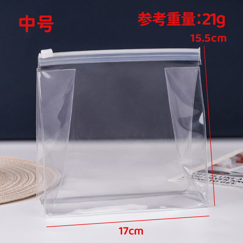 A transparent matte pvc zipper bag, cosmetic skin care tool storage bag, transparent jewelry packaging bag