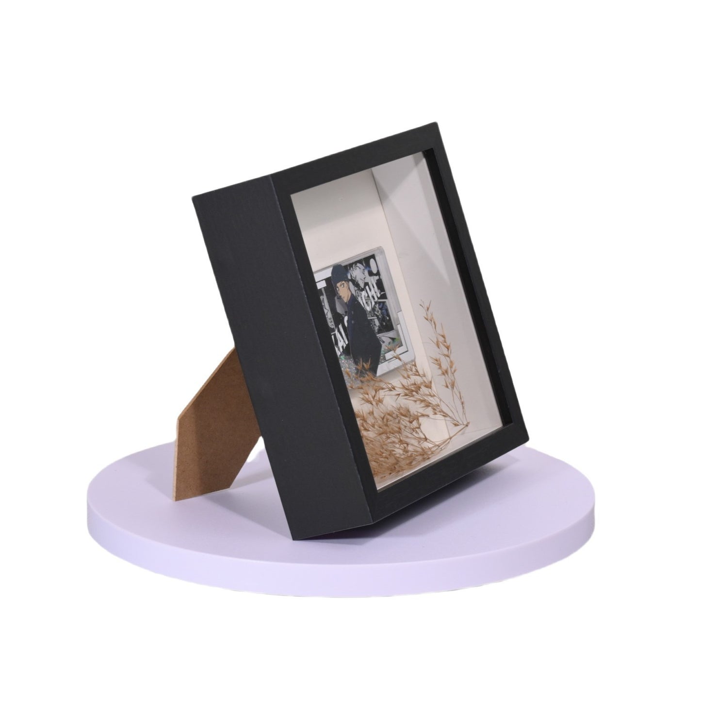 A MDF immortal flower hollow three-dimensional dried flower photo frame 3cm, rose specimen gift handmade ornament table photo frame