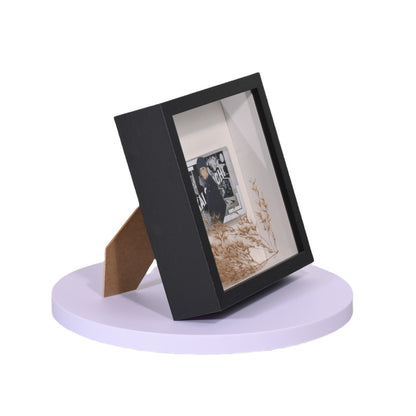 A MDF immortal flower hollow three-dimensional dried flower photo frame 3cm, rose specimen gift handmade ornament table photo frame