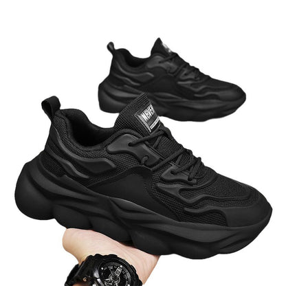 A new versatile men's shoes spring casual running sports shoes breathable men's lightweight thick-soled heightening trendy dad shoes - Mixbatch