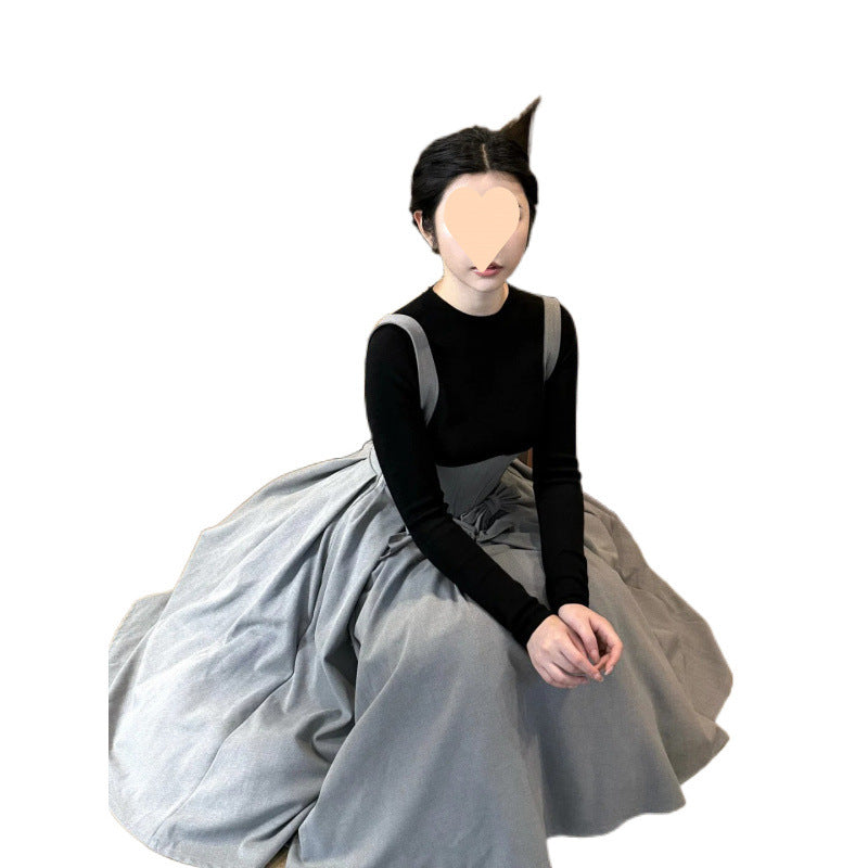 A jacket strap skirt set