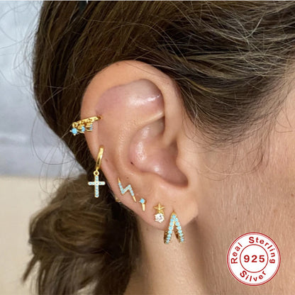 A S925 Sterling Silver Earrings Zircon