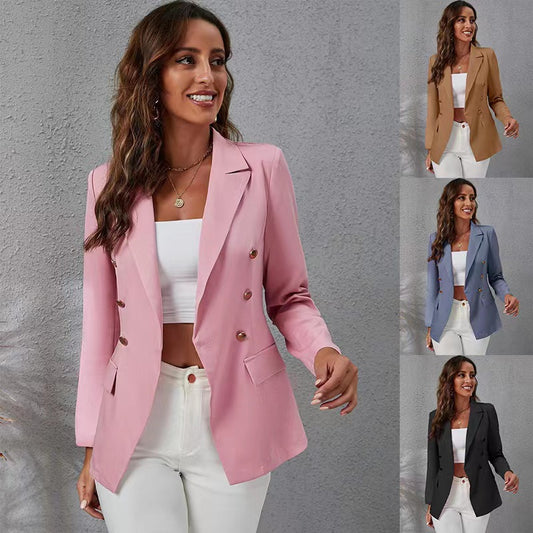 A European and American Amazon wish spring and summer women's slim long-sleeved small blazer female versatile