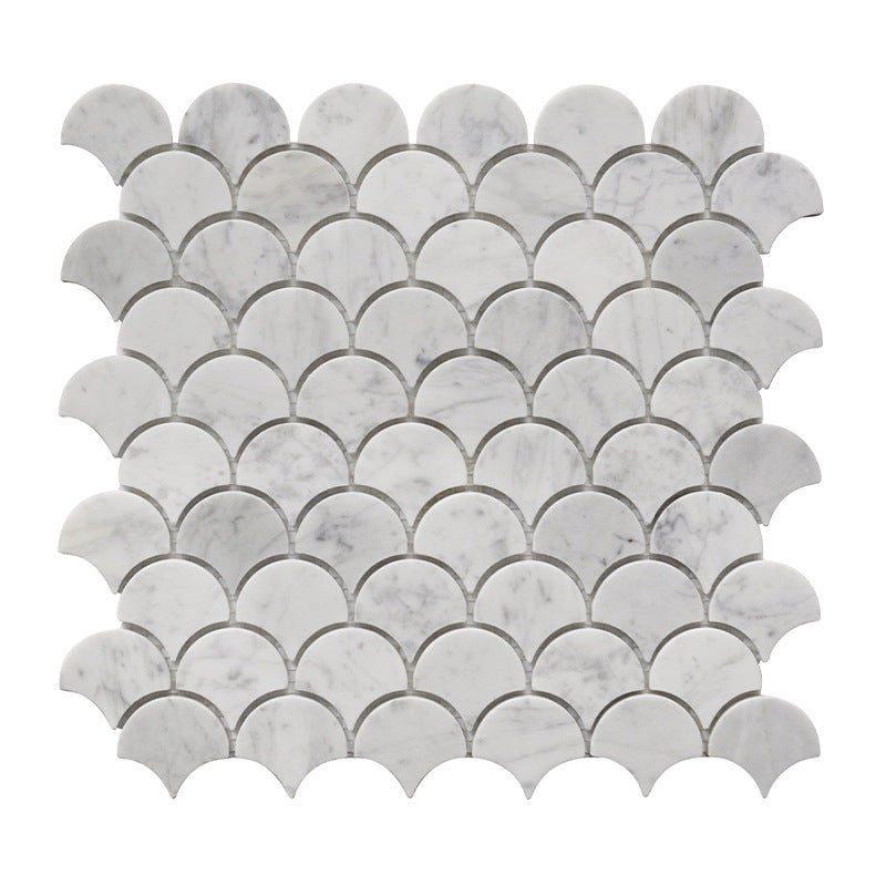 A natural marble bathroom wall mosaic