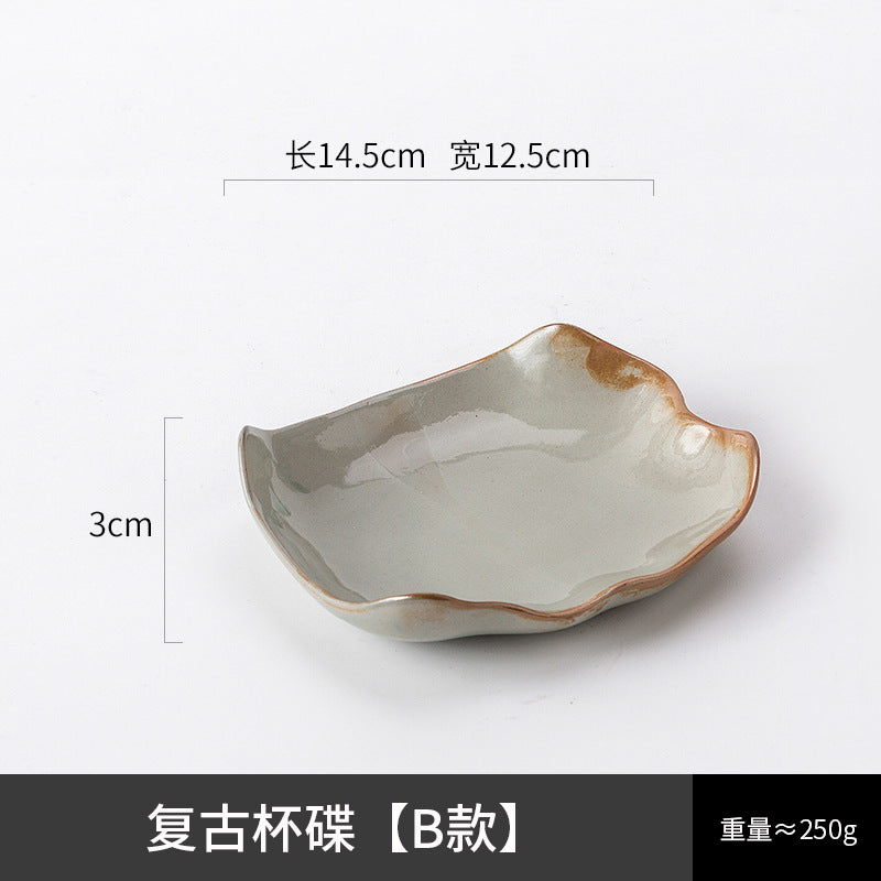 A ceramic coffee cup and saucer set