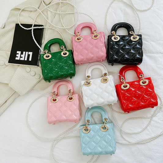 A summer new jelly bag children's bag mini bag diamond Princess Diana bag pvc bag pearl messenger women's bag - Mixbatch