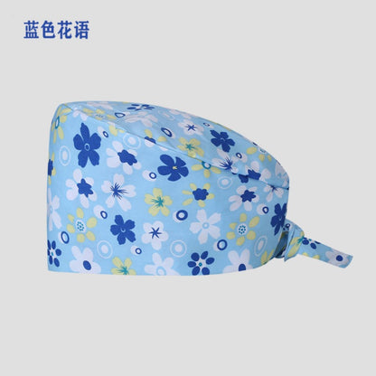 A Cross-border surgical cap Cotton solid color nurse operating room cap Sweat-absorbing and windproof confinement cap Dental dentist cap