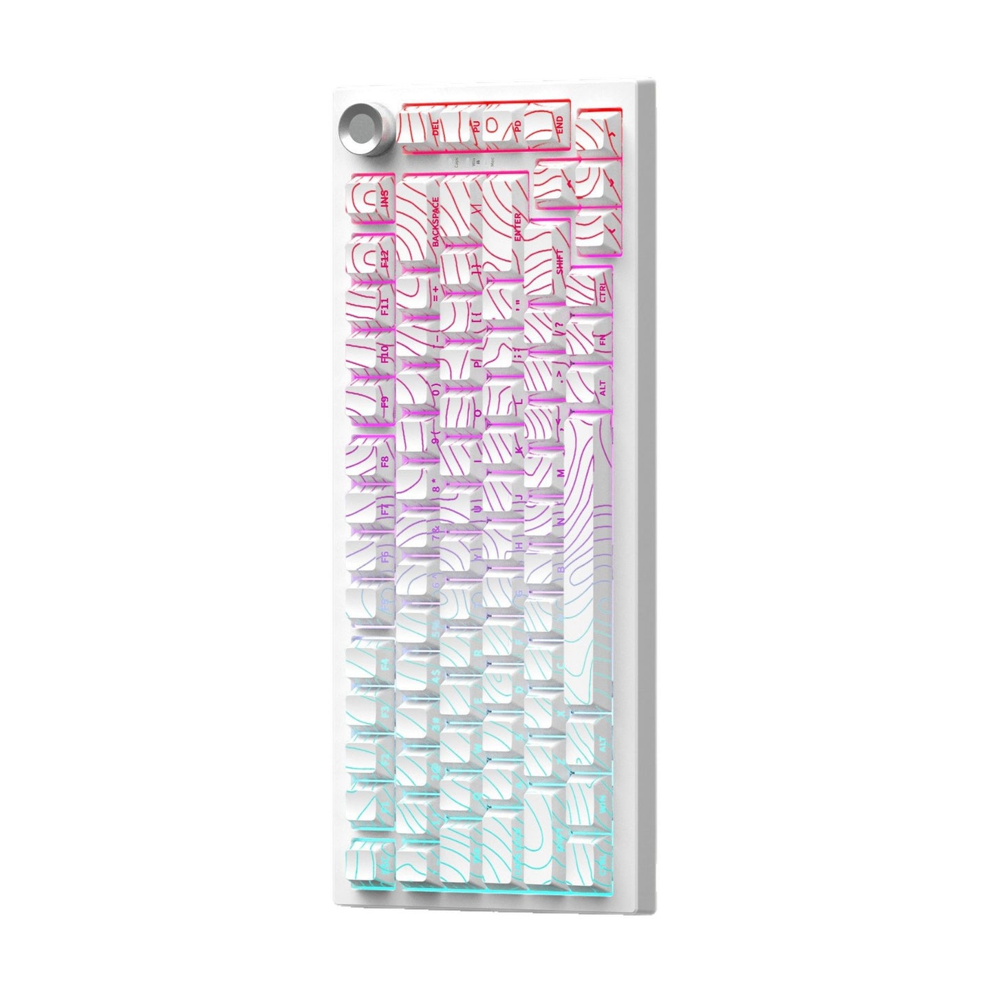 A three-mode mechanical keyboard is engraved with wireless Bluetooth