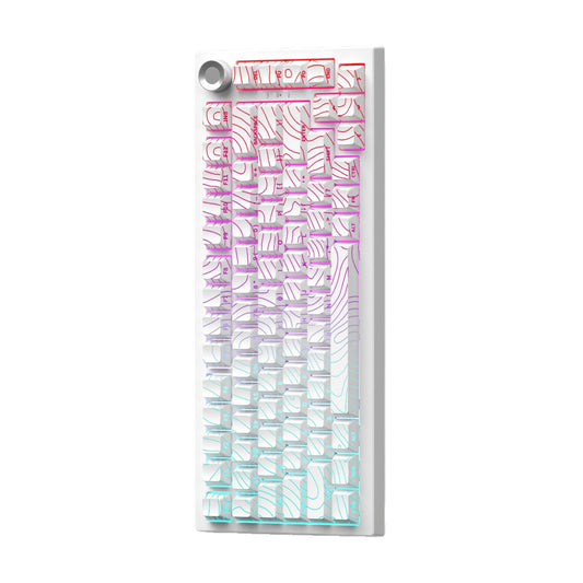 A three-mode mechanical keyboard is engraved with wireless Bluetooth