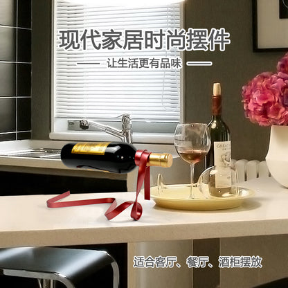 A Metal ribbon suspension ornament Creative balance Wine rack Interior decoration Modern home gift
