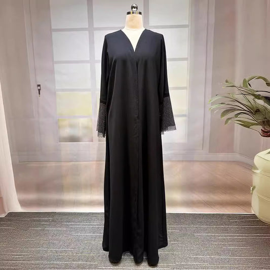 New Middle Eastern Muslim Dubai Clothing Fashion Elegant Cardigan Hot Diamond Dress Robe - Mixbatch