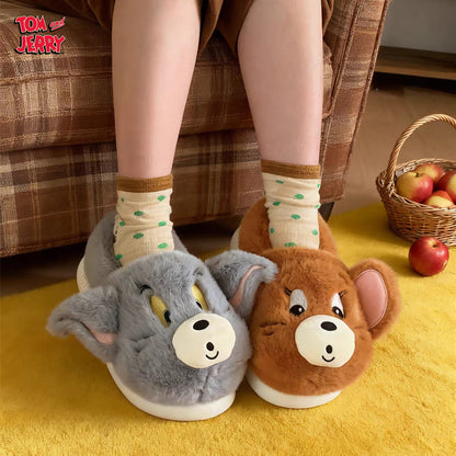 Cat and Mouse Tom Hug Slippers Home Non-Slip Thick Bottom Fluff Tug